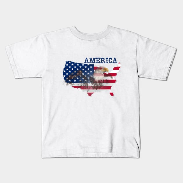 america, america flag, eagle Kids T-Shirt by hottehue